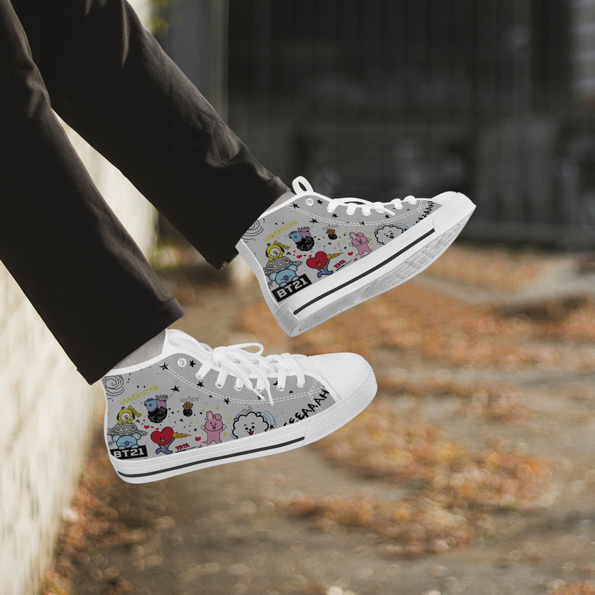 Crake High Top BT21 laced custom prints canvas shoes