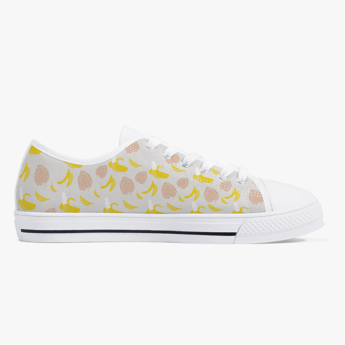 Crake Low Top Bananas laced custom prints canvas shoes