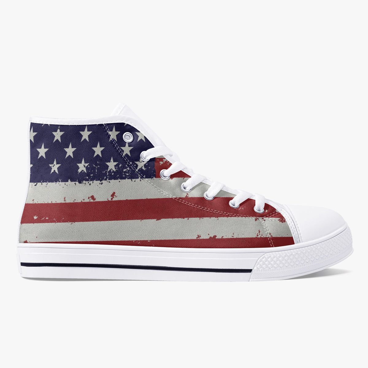 Crake High Top USA laced custom prints canvas shoes
