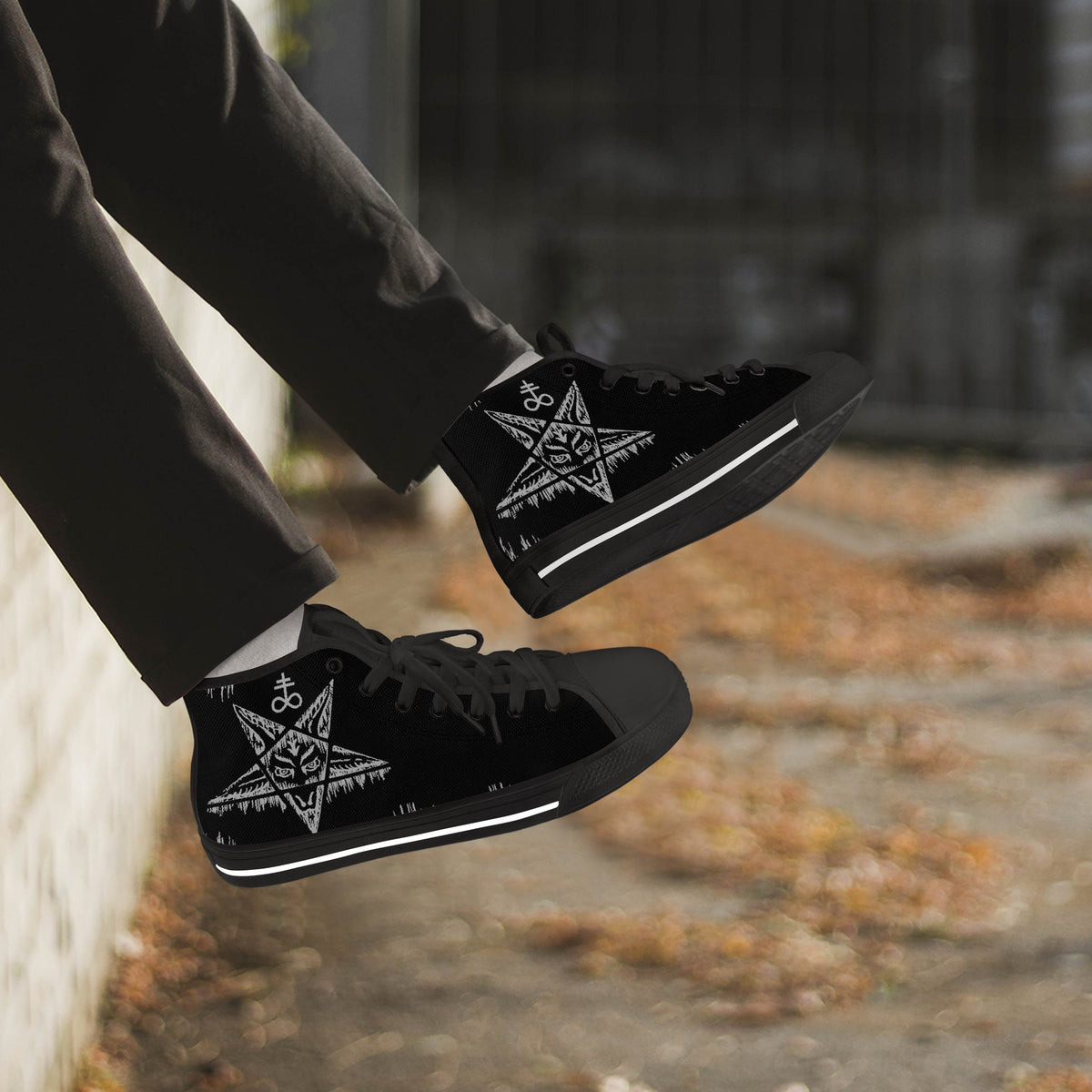 Crake High Top Voodoo laced custom prints canvas shoes