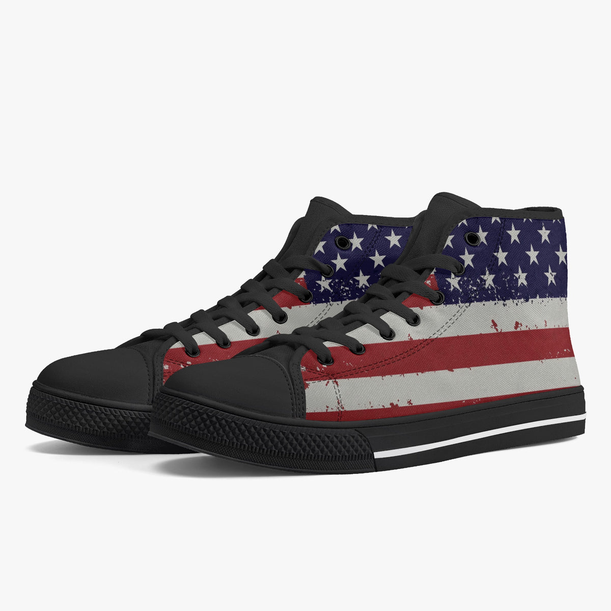 Crake High Top USA laced custom prints canvas shoes
