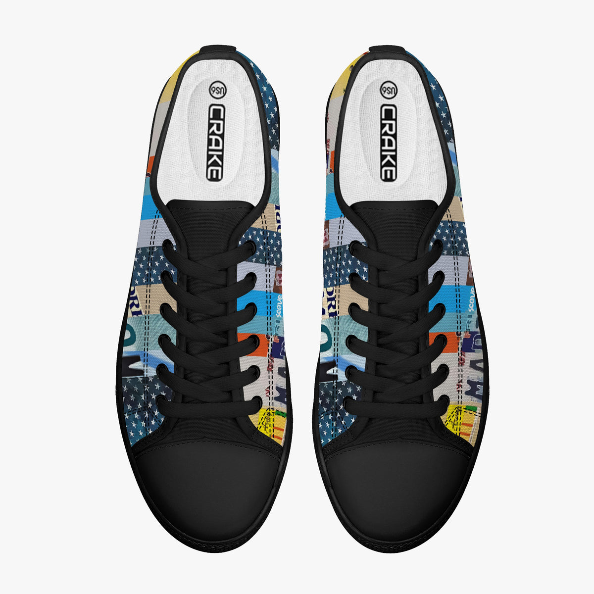 Crake Low Top Marine Mom laced custom prints canvas shoes