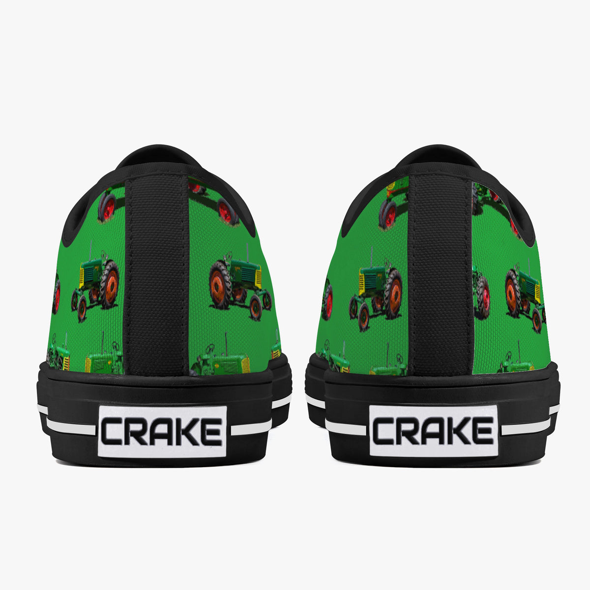 Crake Low Top Tractors laced custom prints canvas shoes
