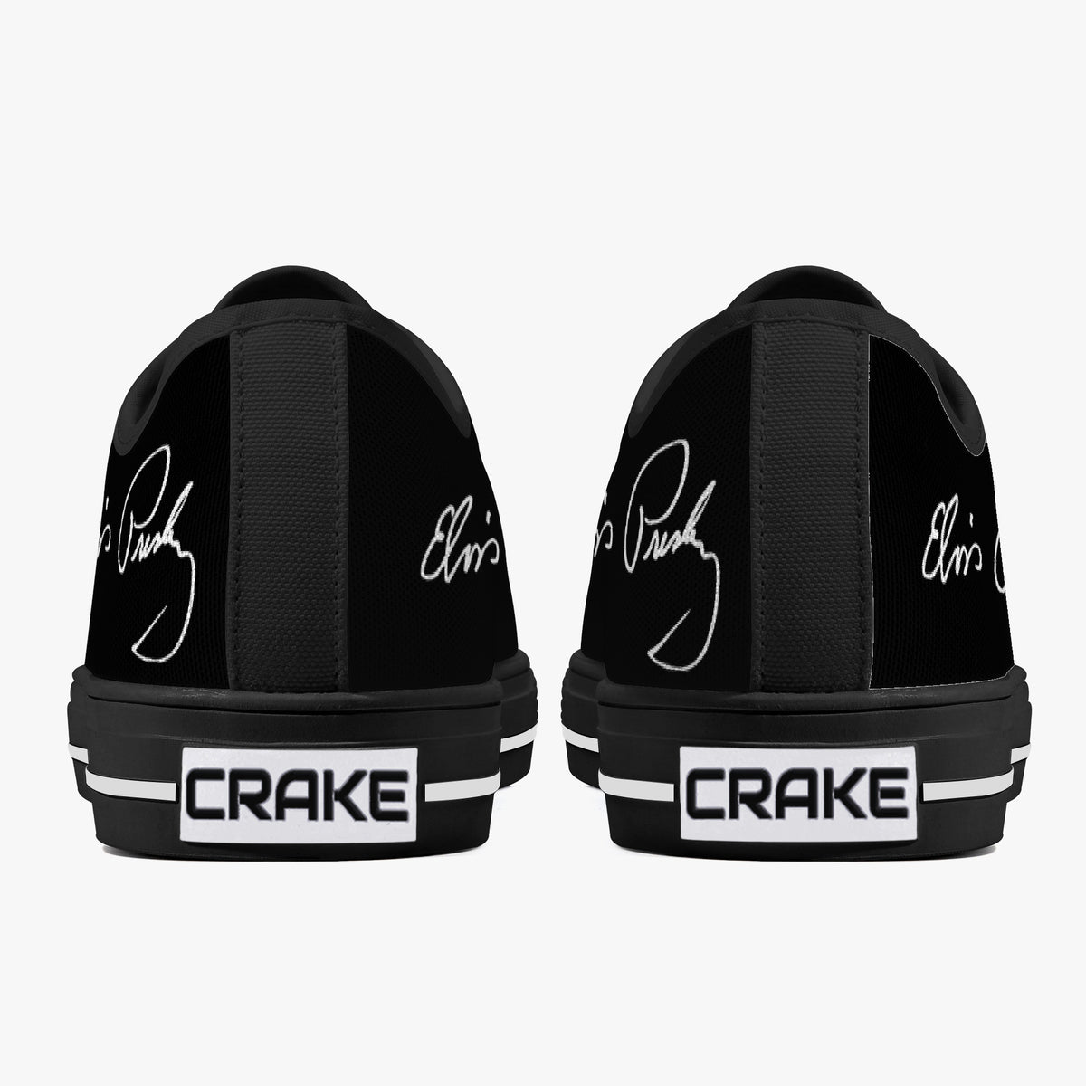 Crake Low Top Elvis laced custom prints canvas shoes