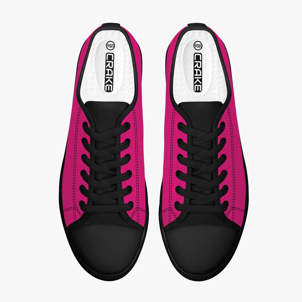 Crake Low Top Pink laced low top plain color canvas shoes