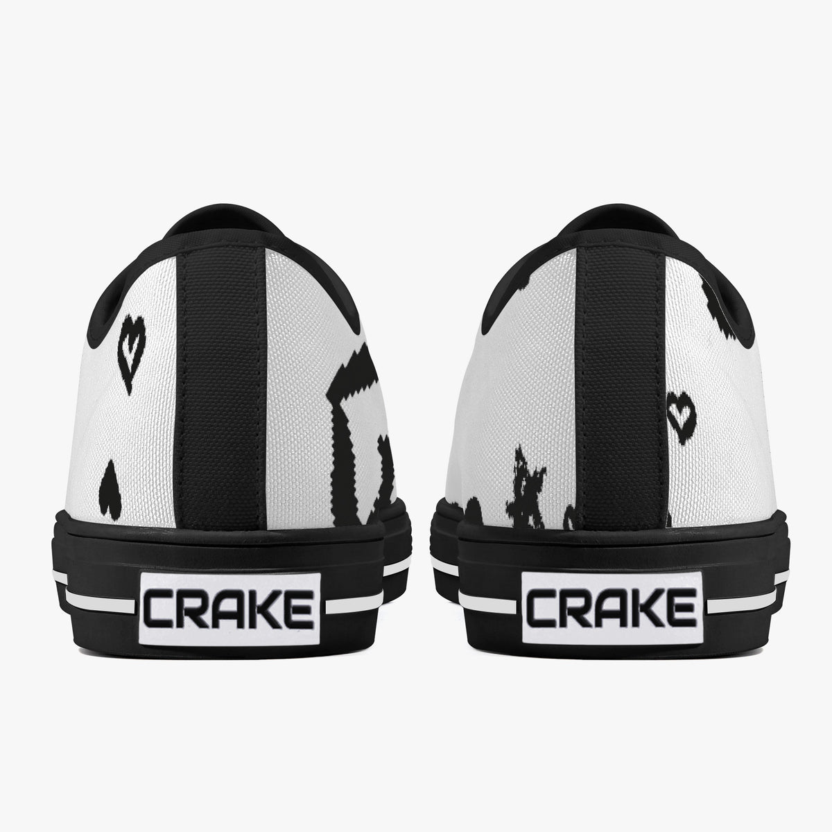 Crake Low Top Star and Love Graffiti laced custom prints canvas shoes