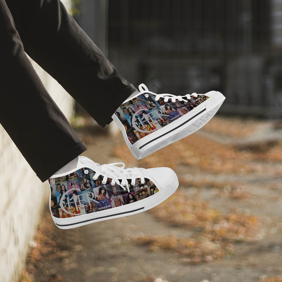 Crake High Top Cher laced custom prints canvas shoes