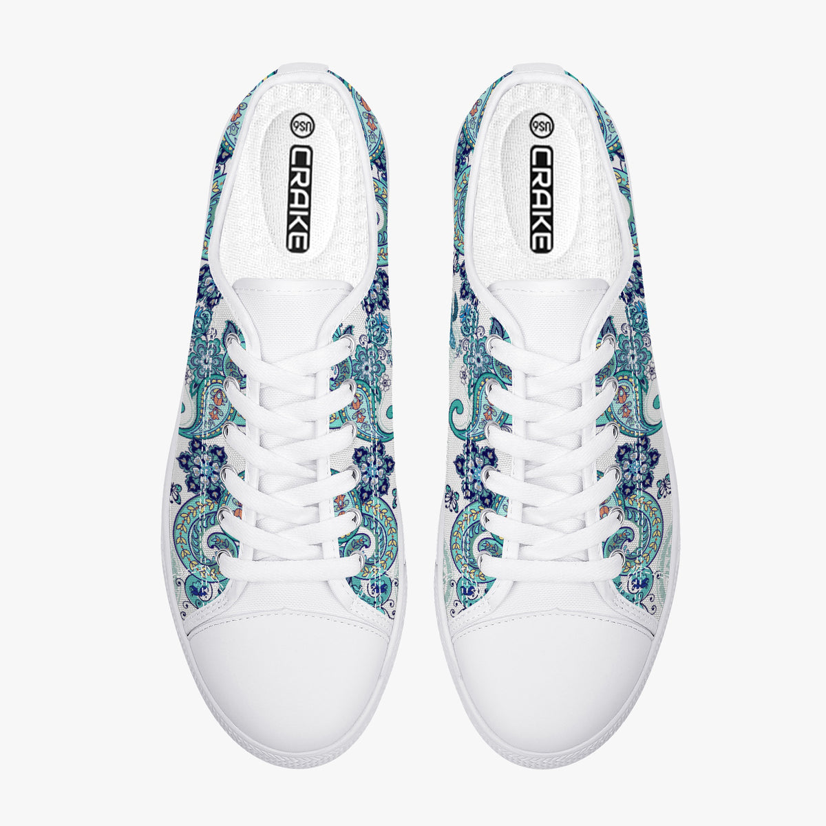 Crake Low Top Save the Turtles laced custom prints canvas shoes