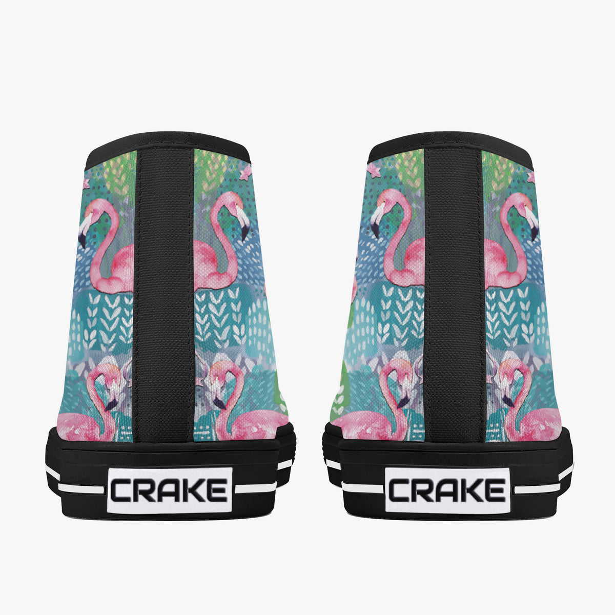 Crake High Top Flamingos 2 laced custom prints canvas shoes