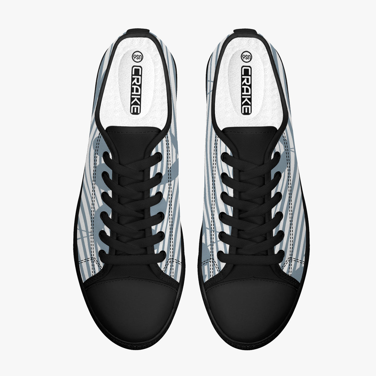 Crake Low Top The Curtain laced custom prints canvas shoes