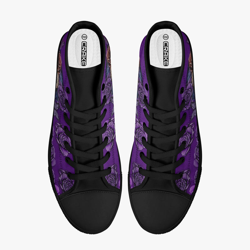 Crake High Top Purple Rose laced custom prints canvas shoes at RM MYR289