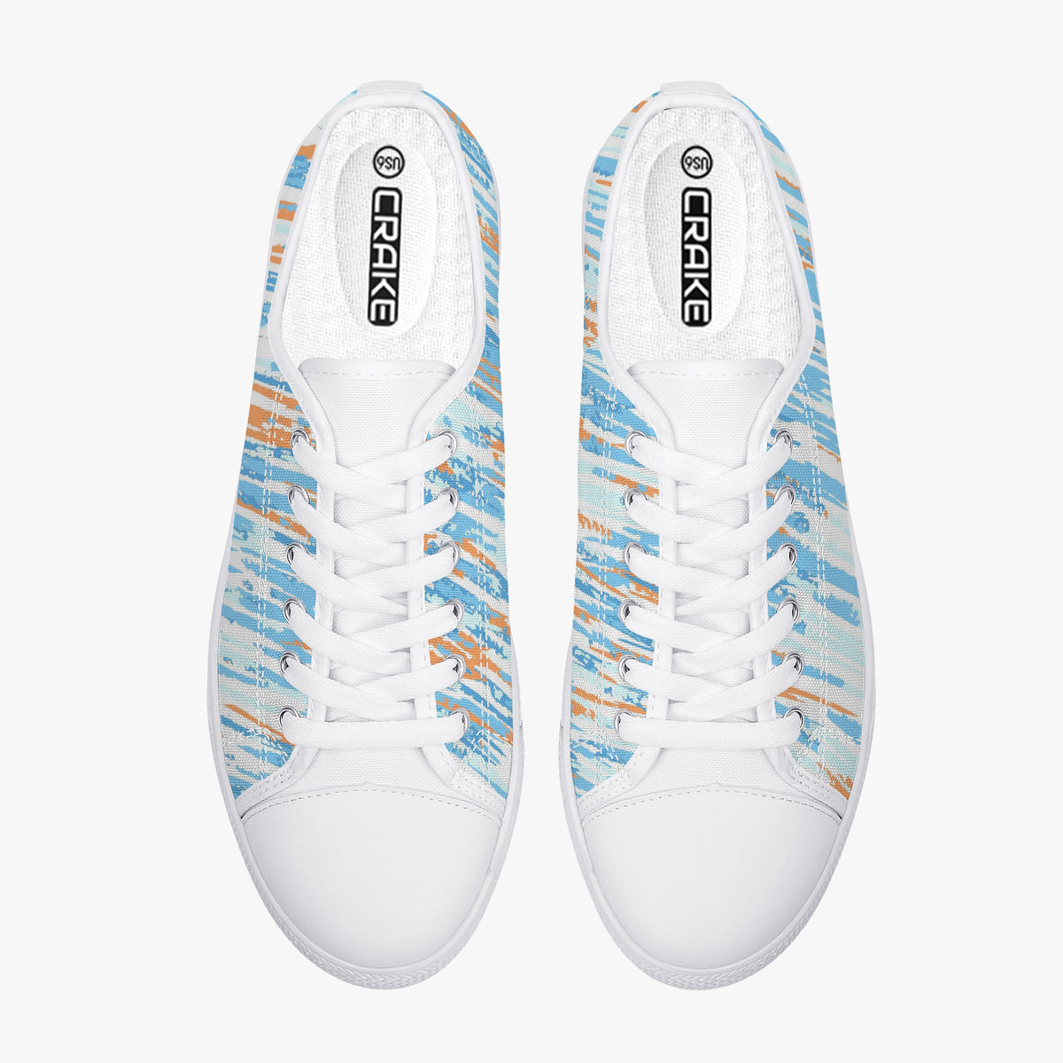 Crake Low Top Victory laced custom prints canvas shoes