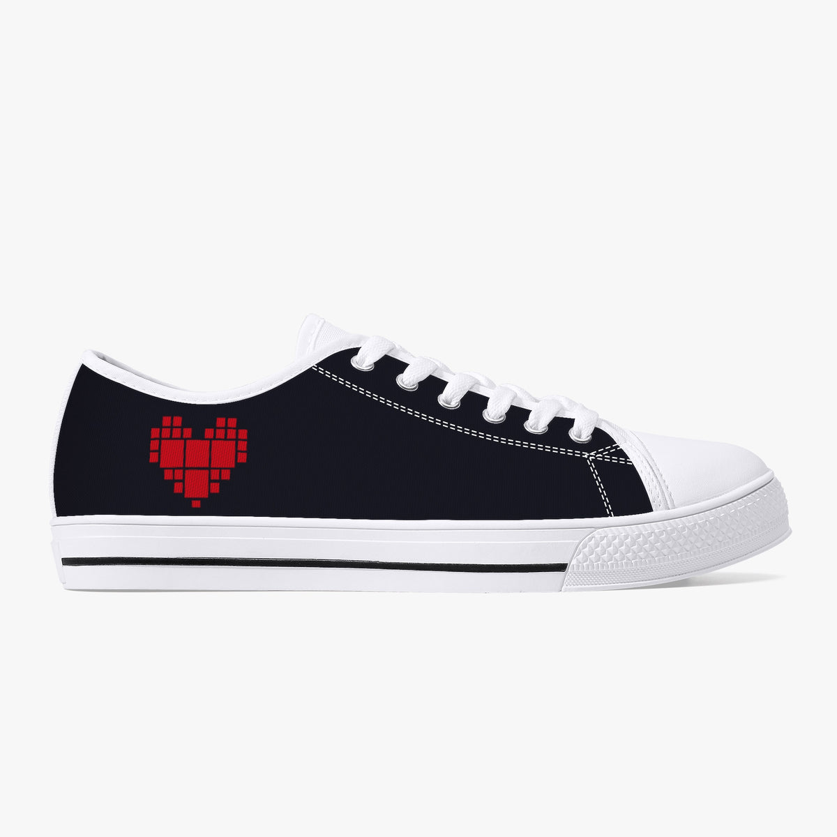 Crake Low Top Love laced custom prints canvas shoes