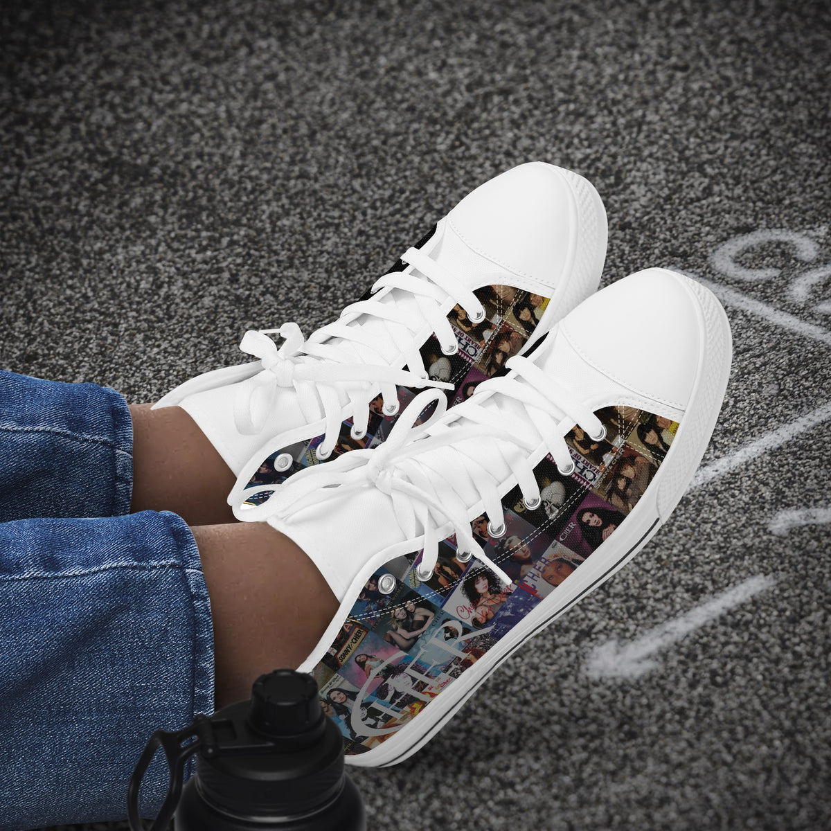 Crake High Top Cher laced custom prints canvas shoes