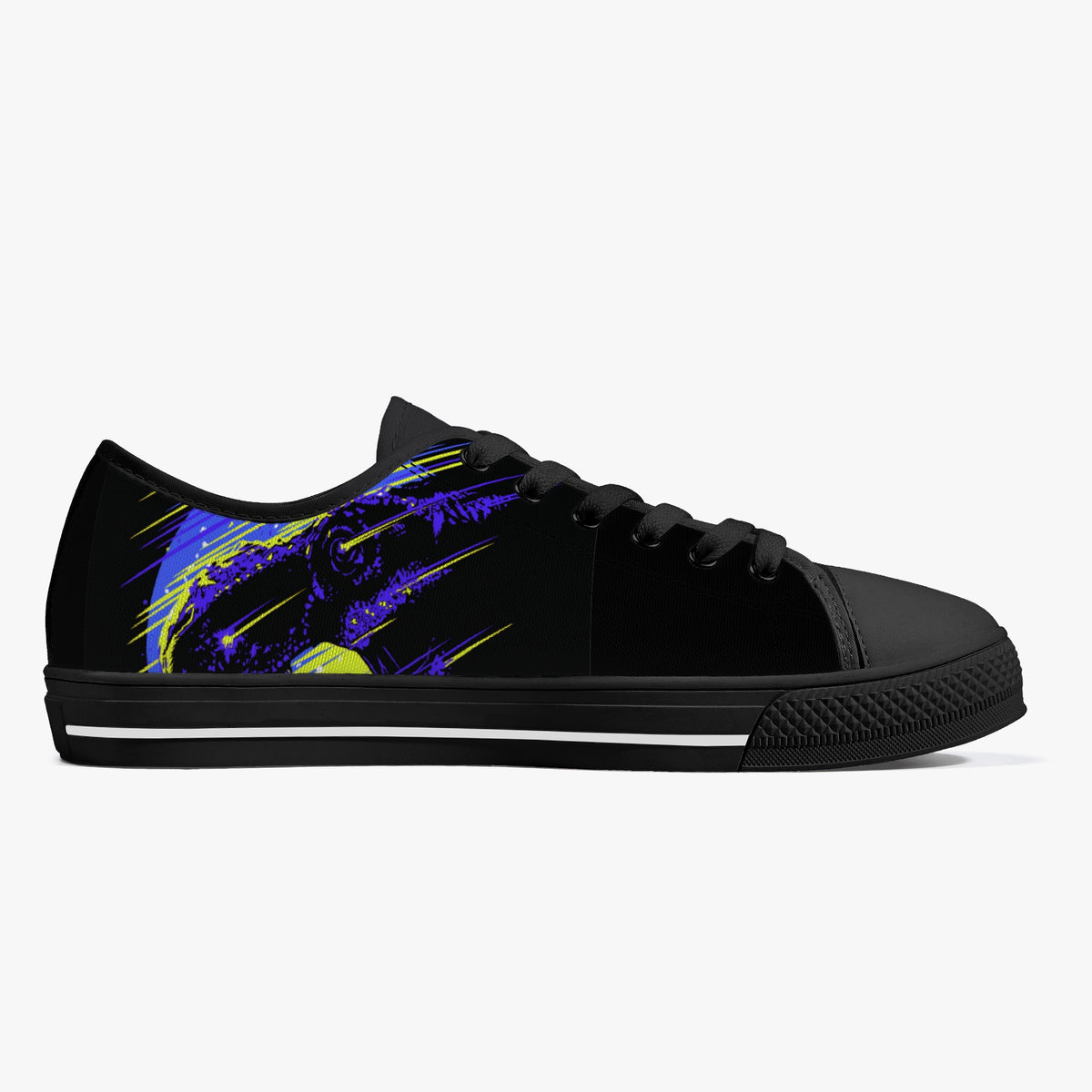 Crake Low Top T Rex laced custom prints canvas shoes