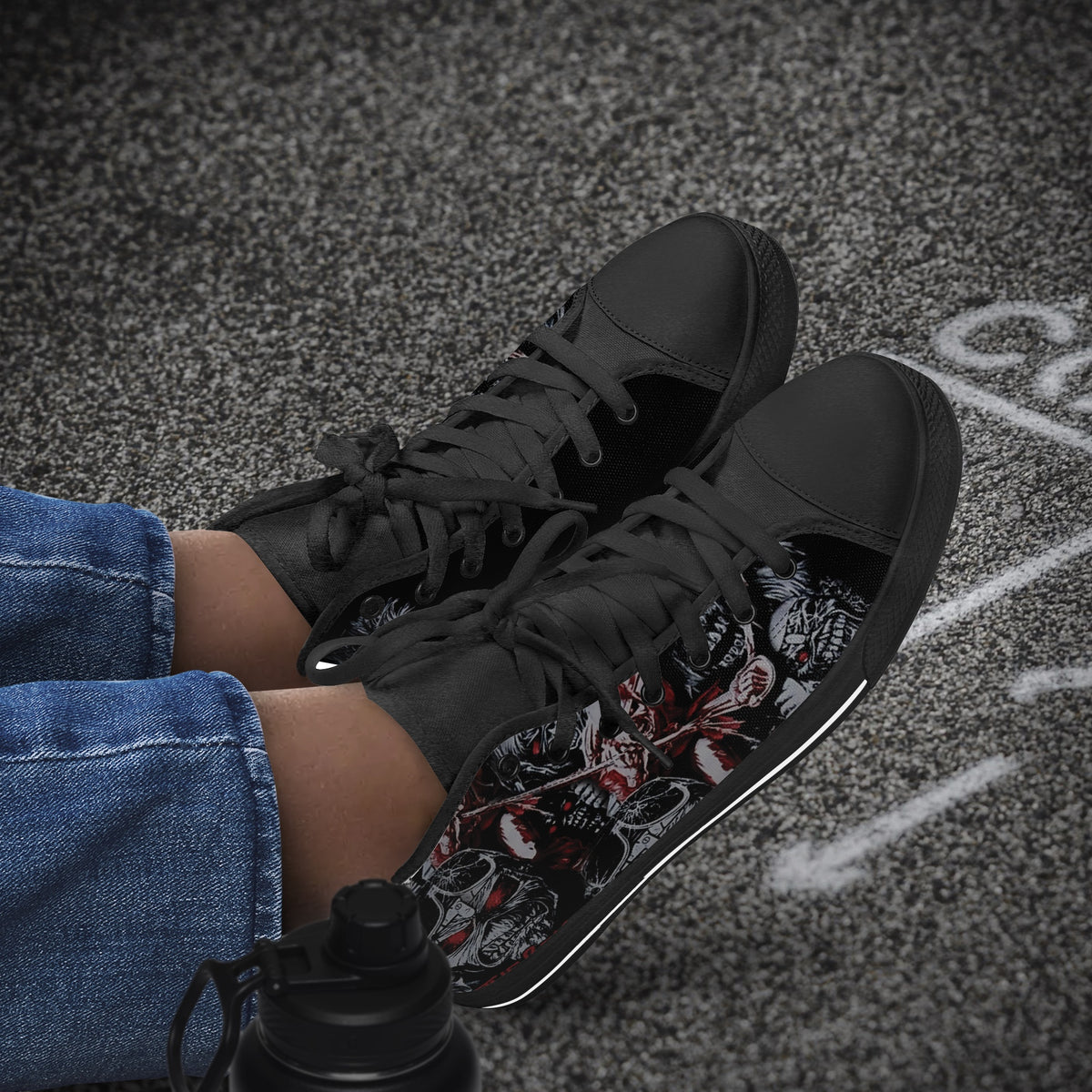Crake High Top The Beast laced custom prints canvas shoes