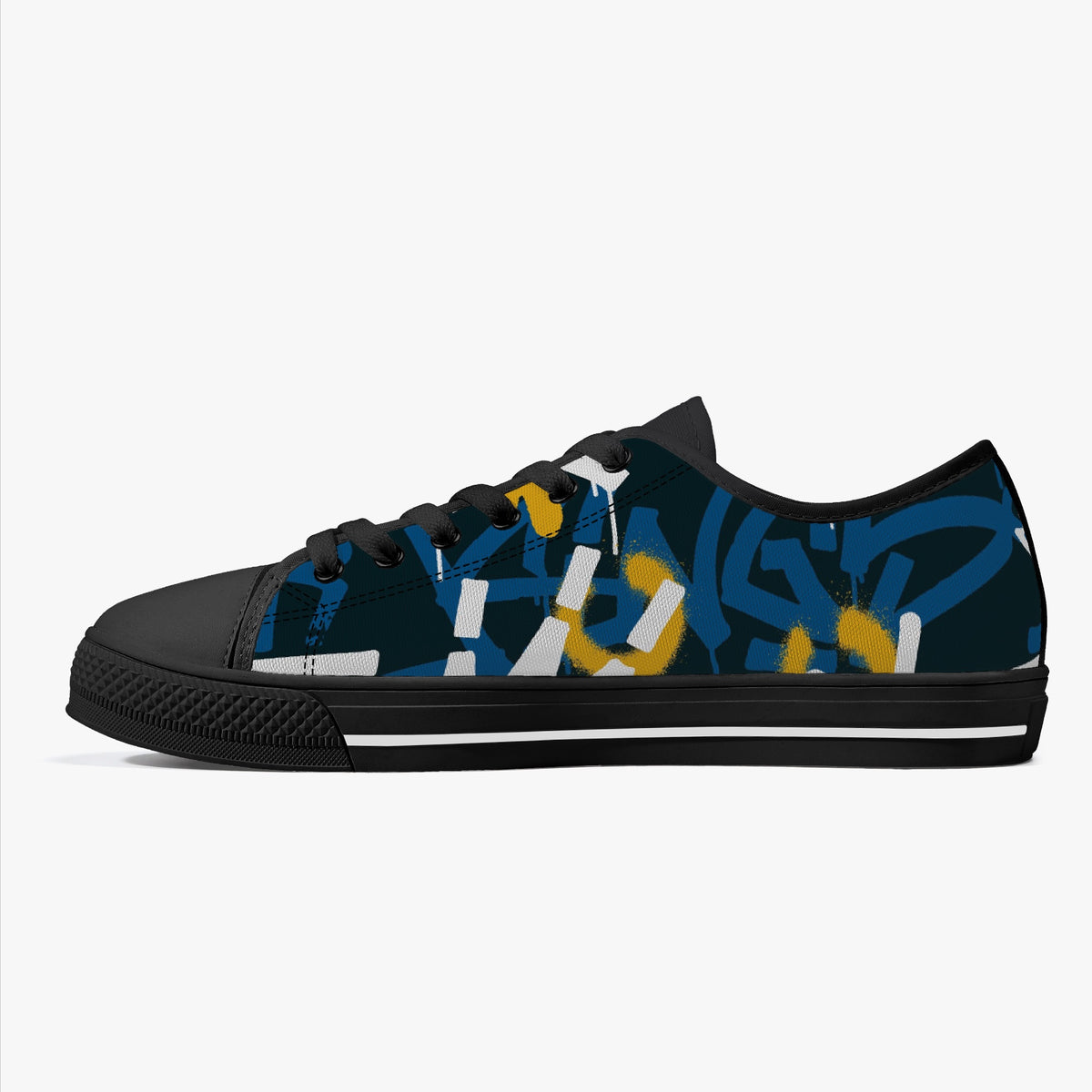 Crake Low Top Sunset laced custom prints canvas shoes