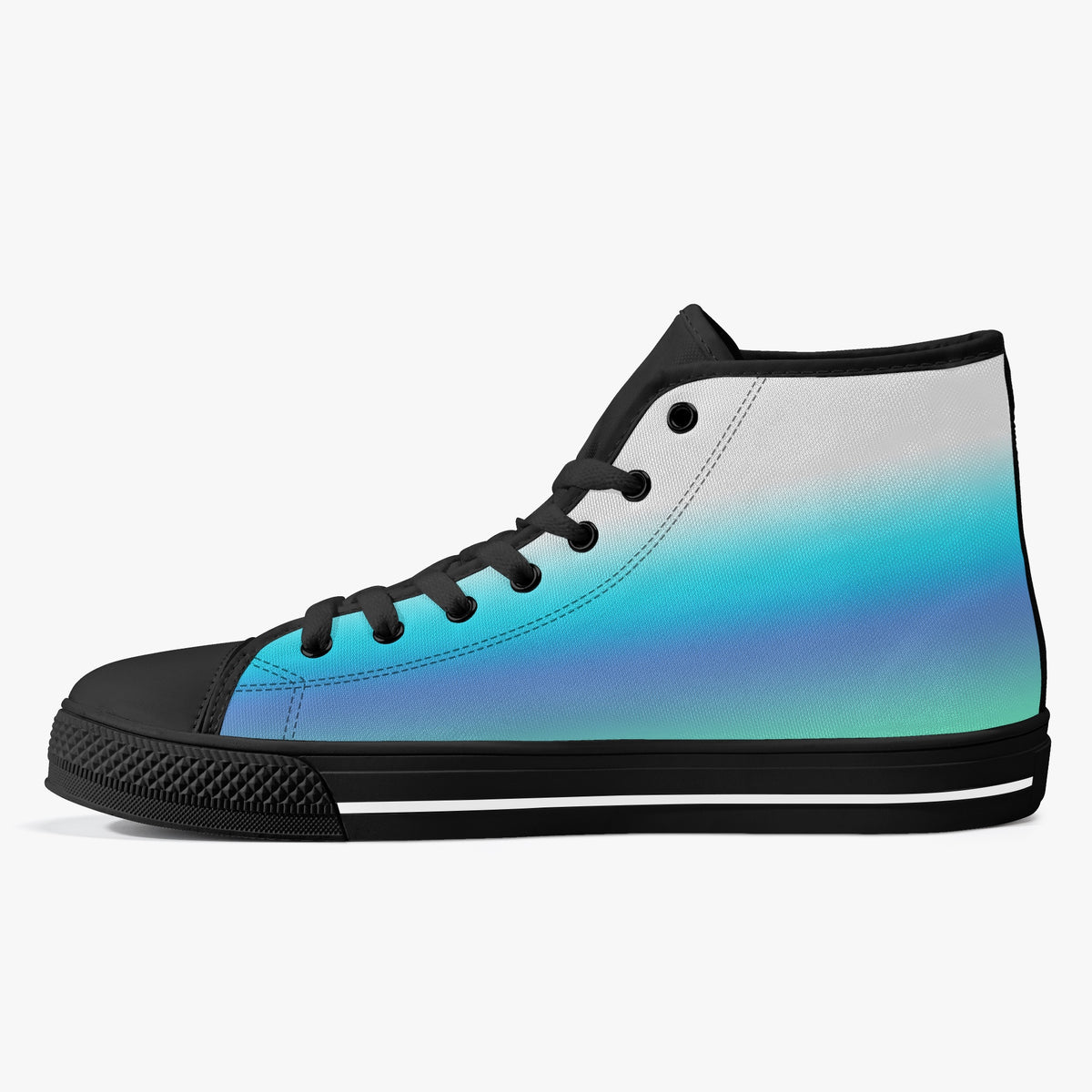 Crake High Top Sky and Sea laced custom prints canvas shoes