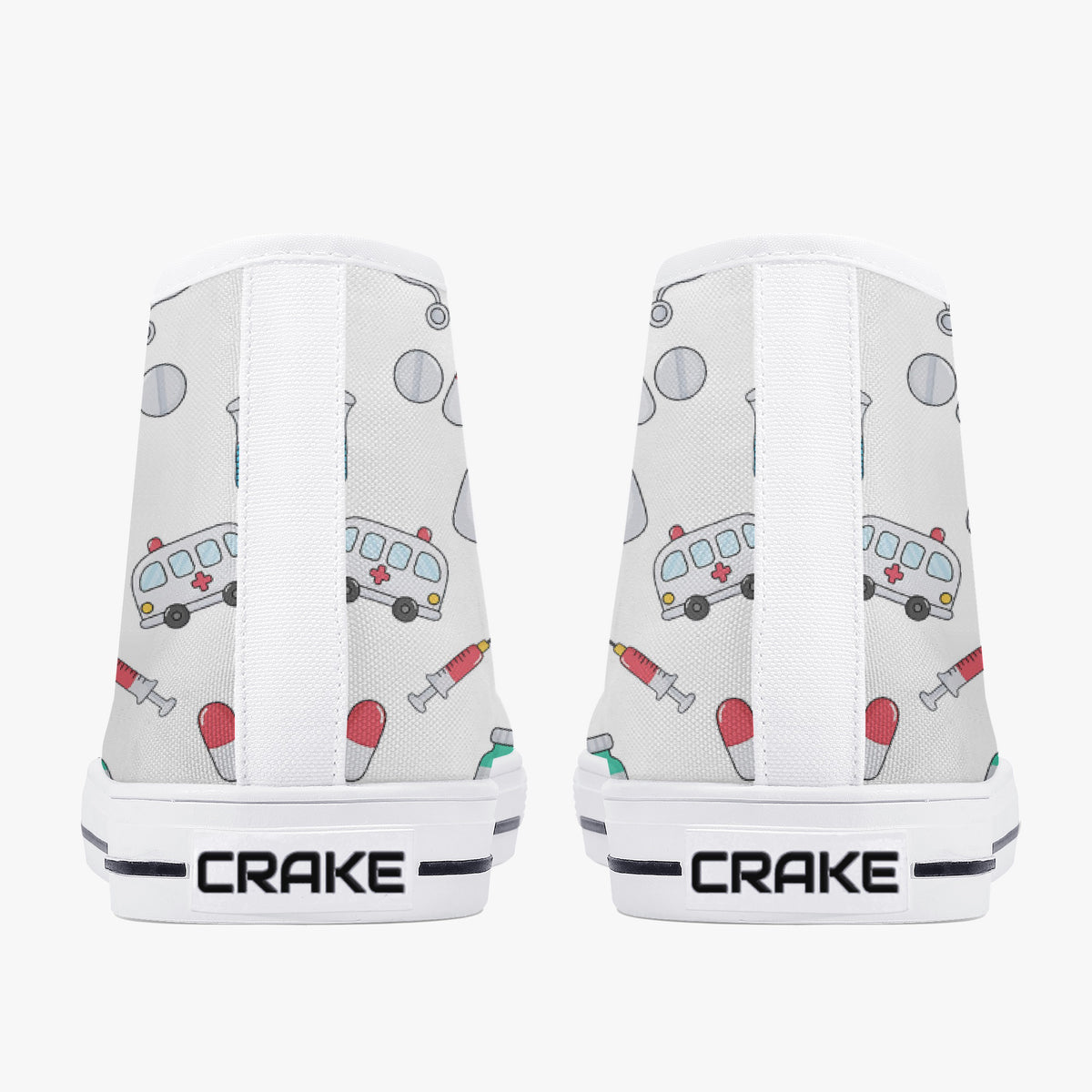 Crake High Top Donovan laced custom prints canvas shoes