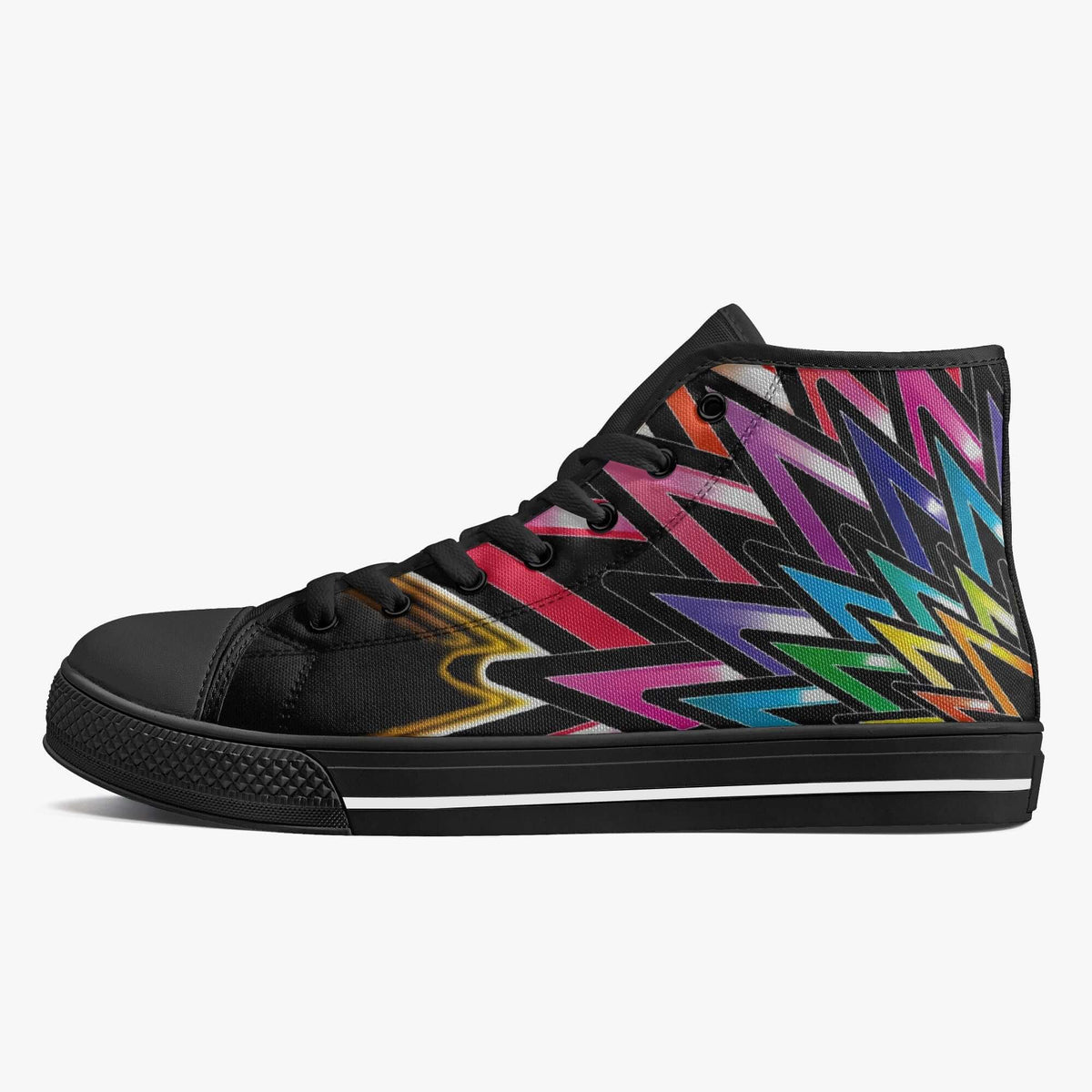 Crake High Top Abstract Graffiti laced custom prints canvas shoes