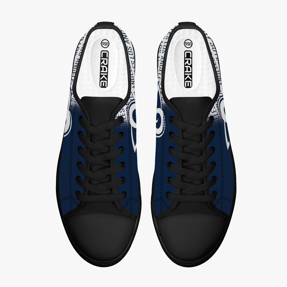 Crake Low Top LA Bull laced custom prints canvas shoes