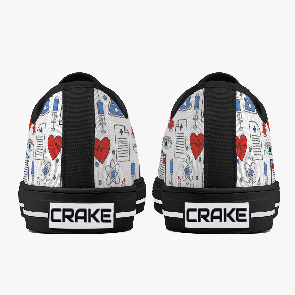 Crake Low Top William Hawks laced custom prints canvas shoes