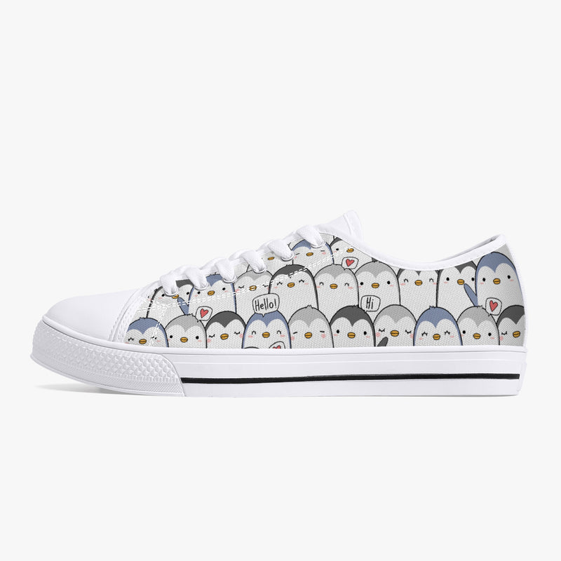 Crake Low Top Hello Penguins laced custom prints canvas shoes at RM MYR289