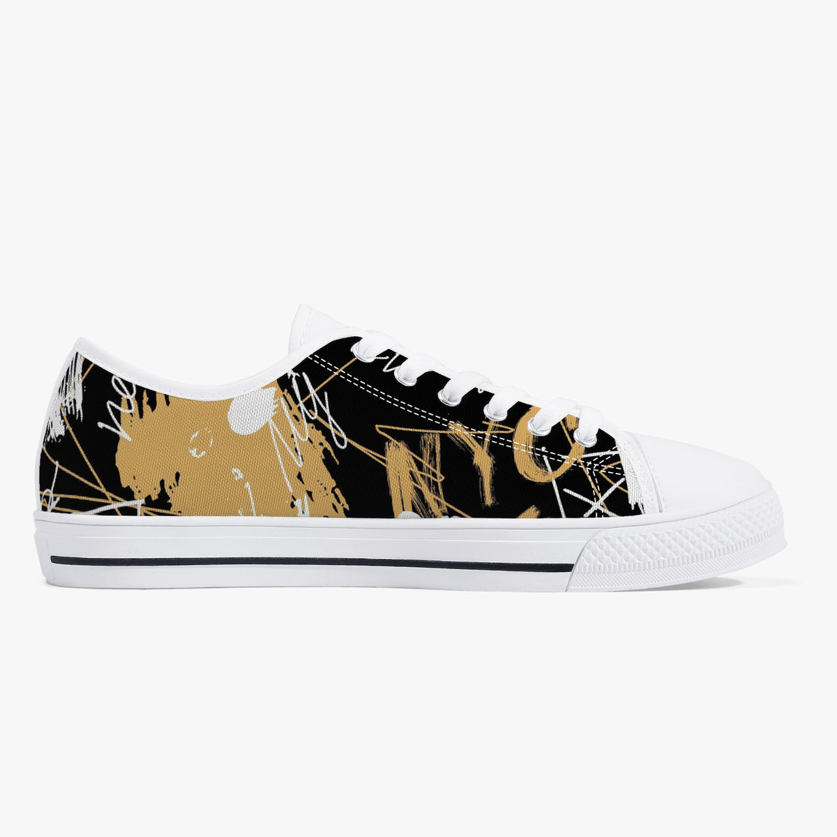 Crake Low Top Kuso laced custom prints canvas shoes