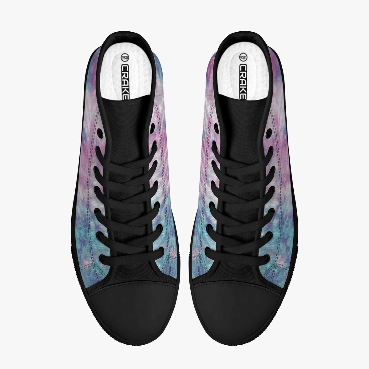 Crake High Top Abstract Water Ink laced custom prints canvas shoes