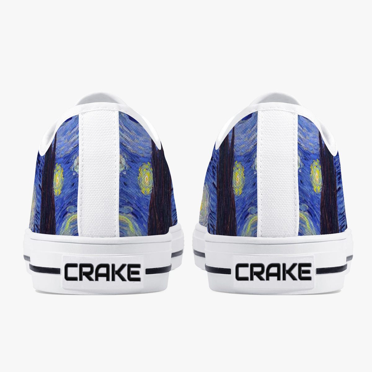 Crake Low Top Starry Night laced custom prints canvas shoes