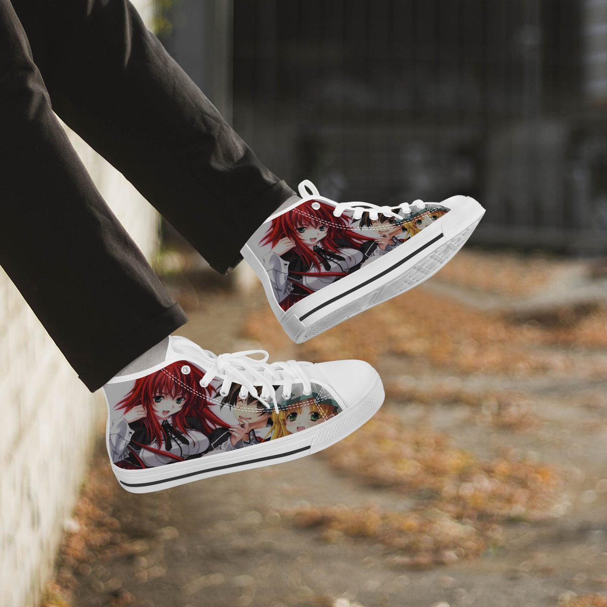 Crake High Top Japanese Anime laced custom prints canvas shoes