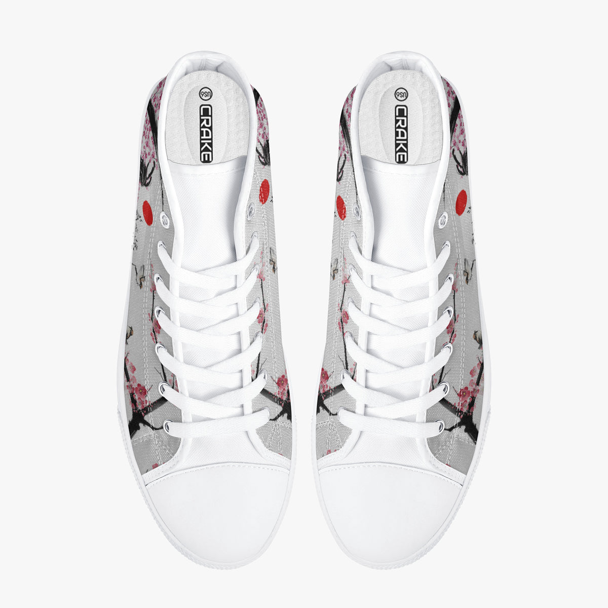 Crake High Top Samurai laced custom prints canvas shoes