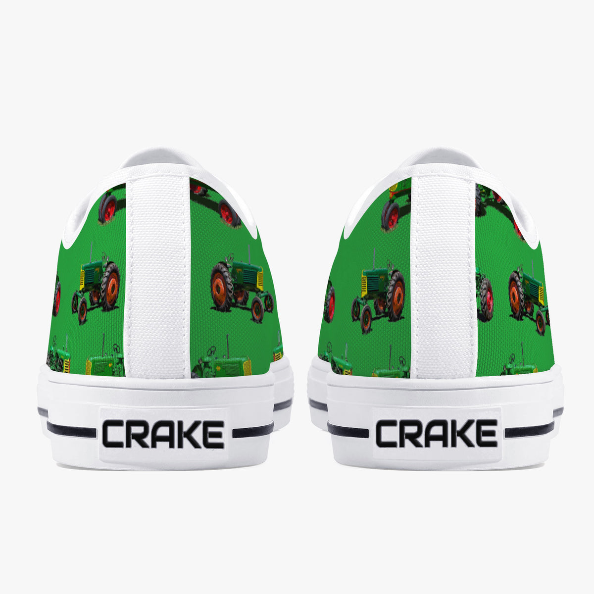 Crake Low Top Tractors laced custom prints canvas shoes