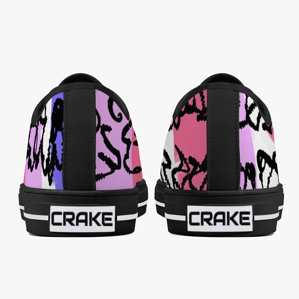 Crake Low Top Devilo laced custom prints canvas shoes