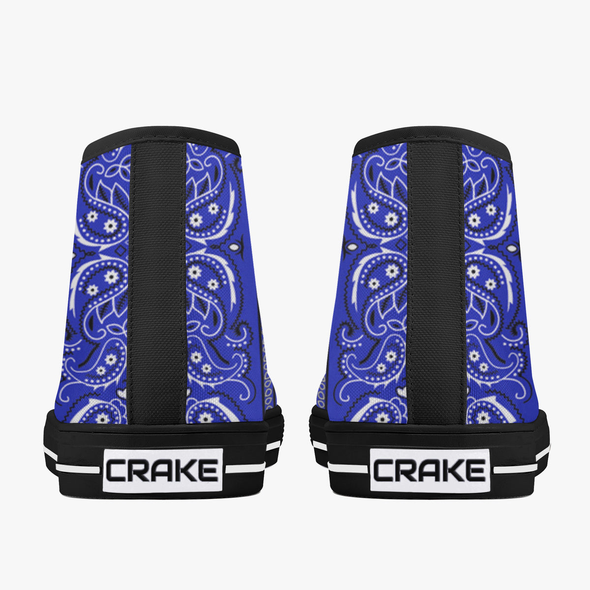 Crake High Top Blue Drips laced custom prints canvas shoes