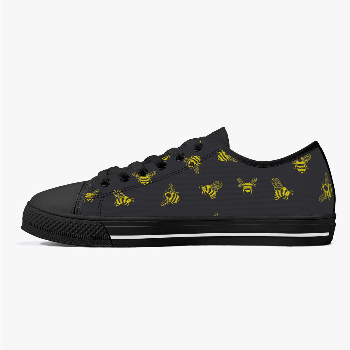 Crake Low Top Bees laced custom prints canvas shoes