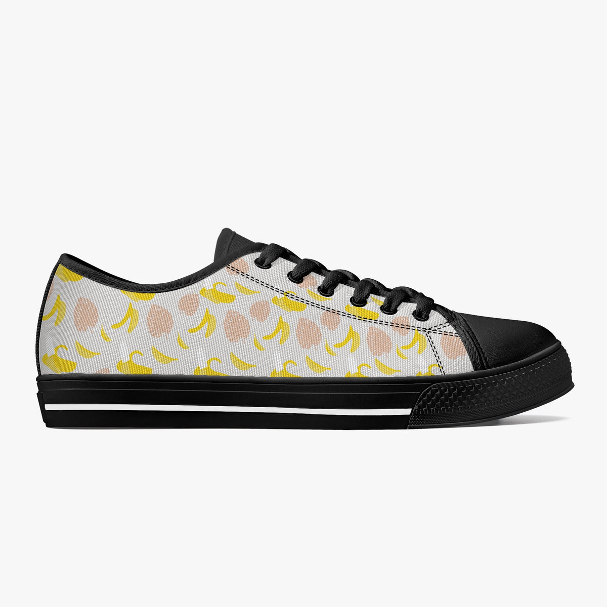 Crake Low Top Bananas laced custom prints canvas shoes