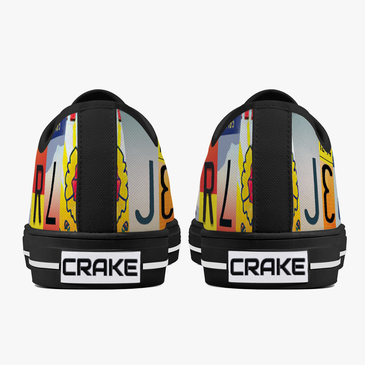 Crake Low Top Jeep Girl laced custom prints canvas shoes