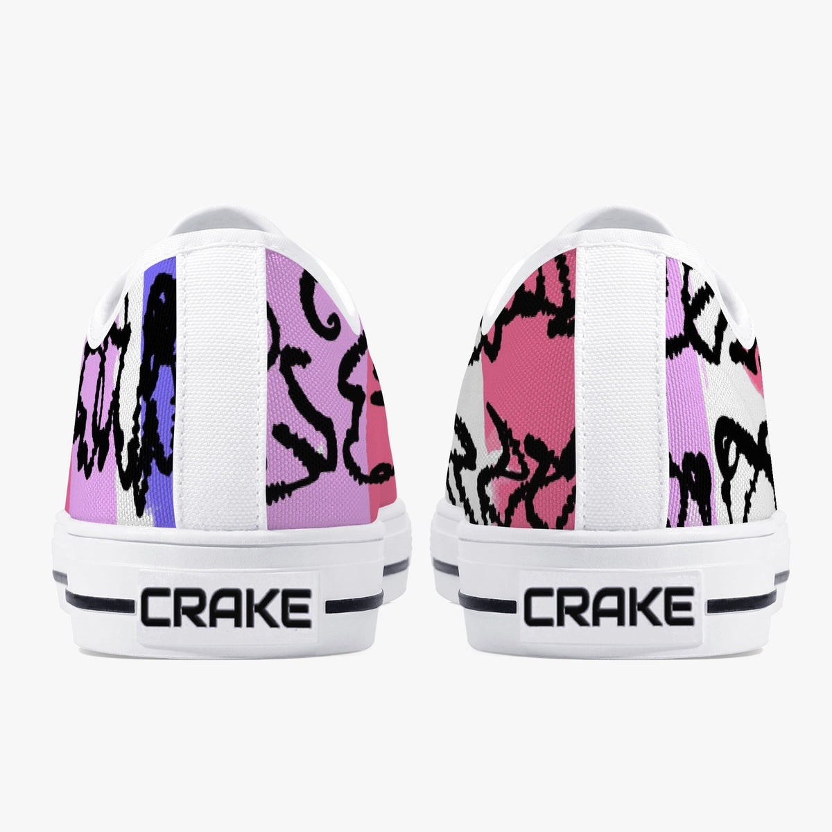 Crake Low Top Devilo laced custom prints canvas shoes