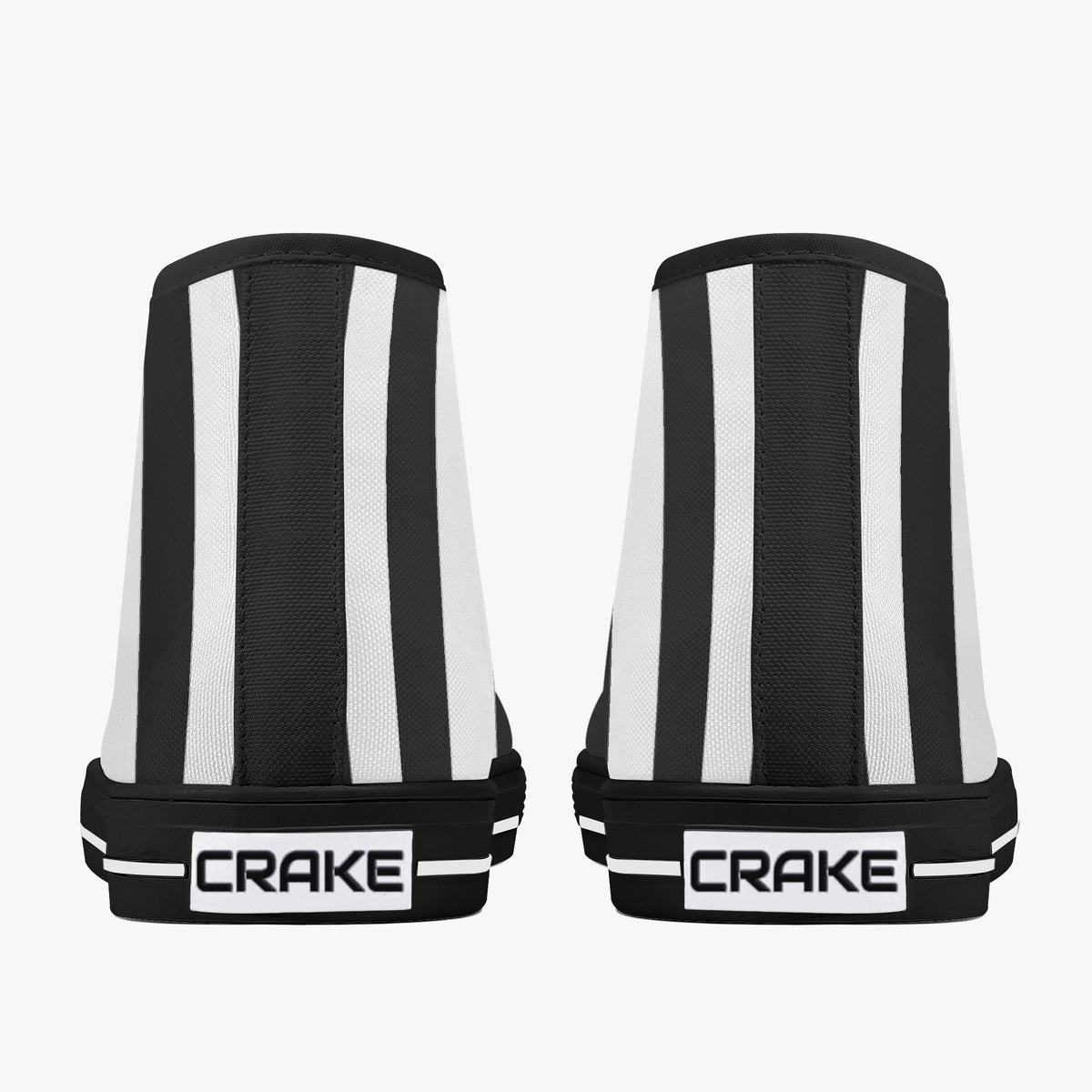 Crake High Top Black Stripes laced custom prints canvas shoes