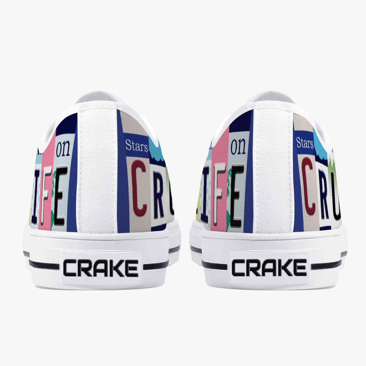 Crake Low Top Cruise Life laced custom prints canvas shoes