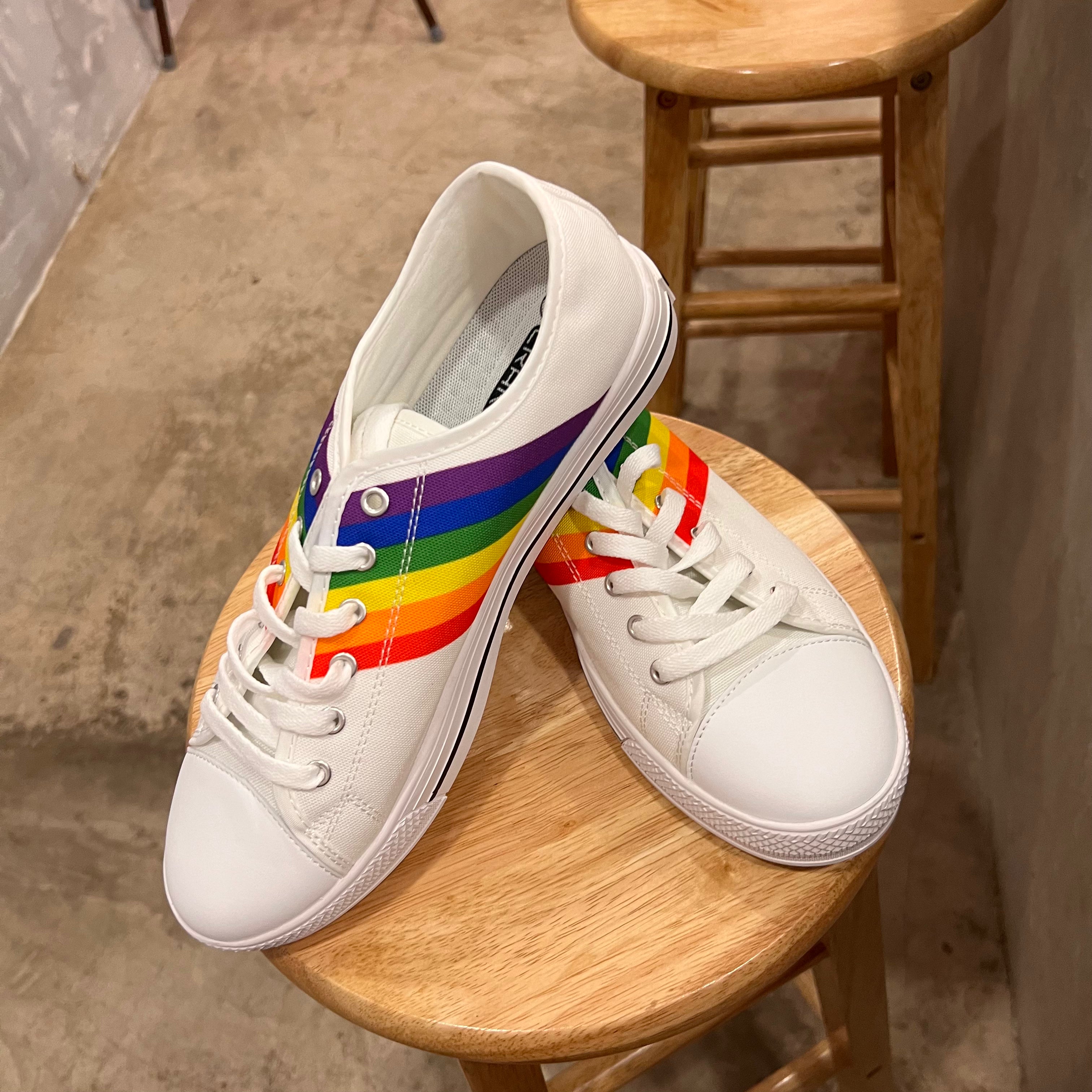 Crake Low Top Rainbow 0.2 laced custom prints canvas shoes