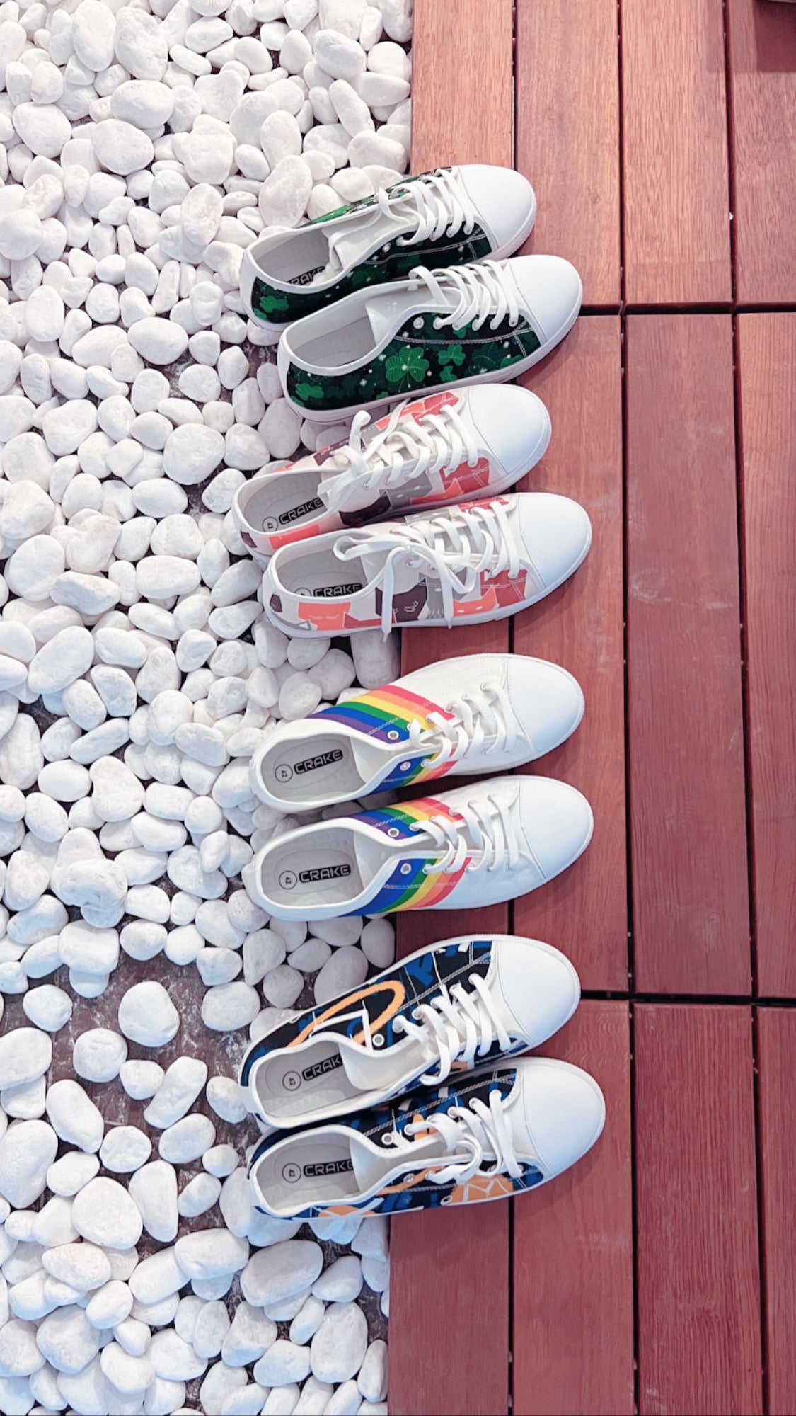 Crake Low Top Rainbow 0.2 laced custom prints canvas shoes
