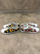Crake Low Top Sunflowers laced custom prints canvas shoes at RM MYR289