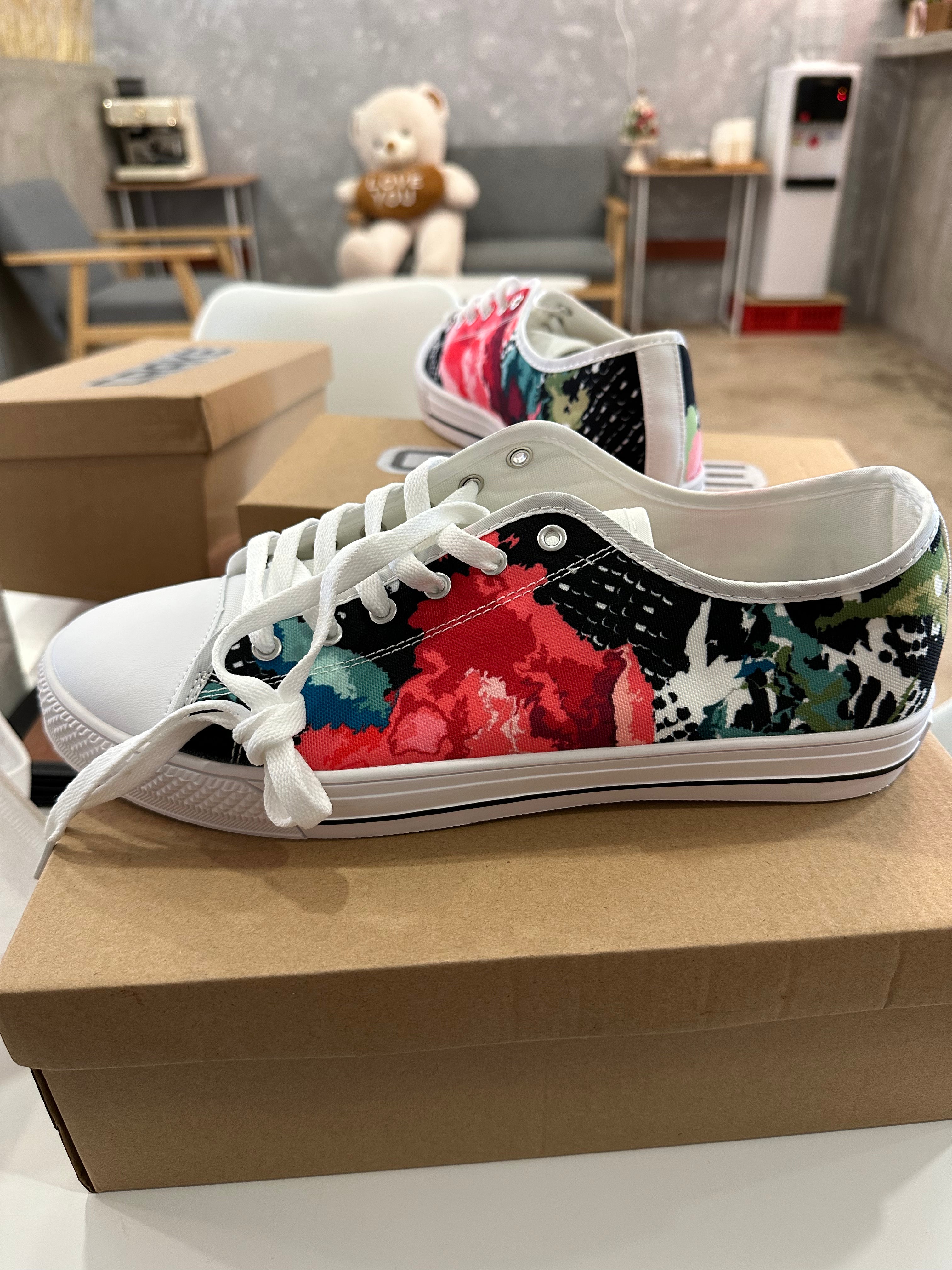 Crake Low Top Pontus laced custom prints canvas shoes