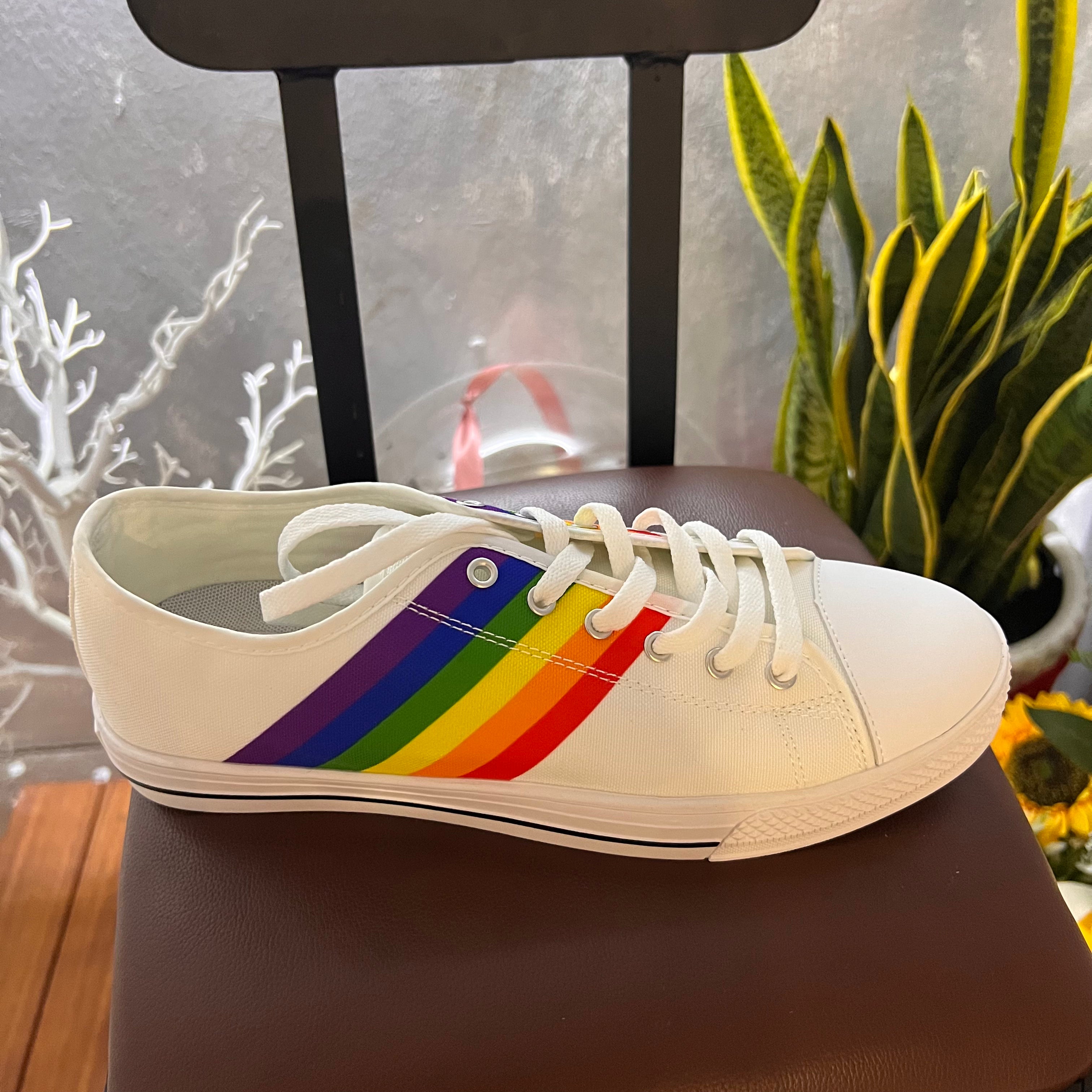 Crake Low Top Rainbow 0.2 laced custom prints canvas shoes