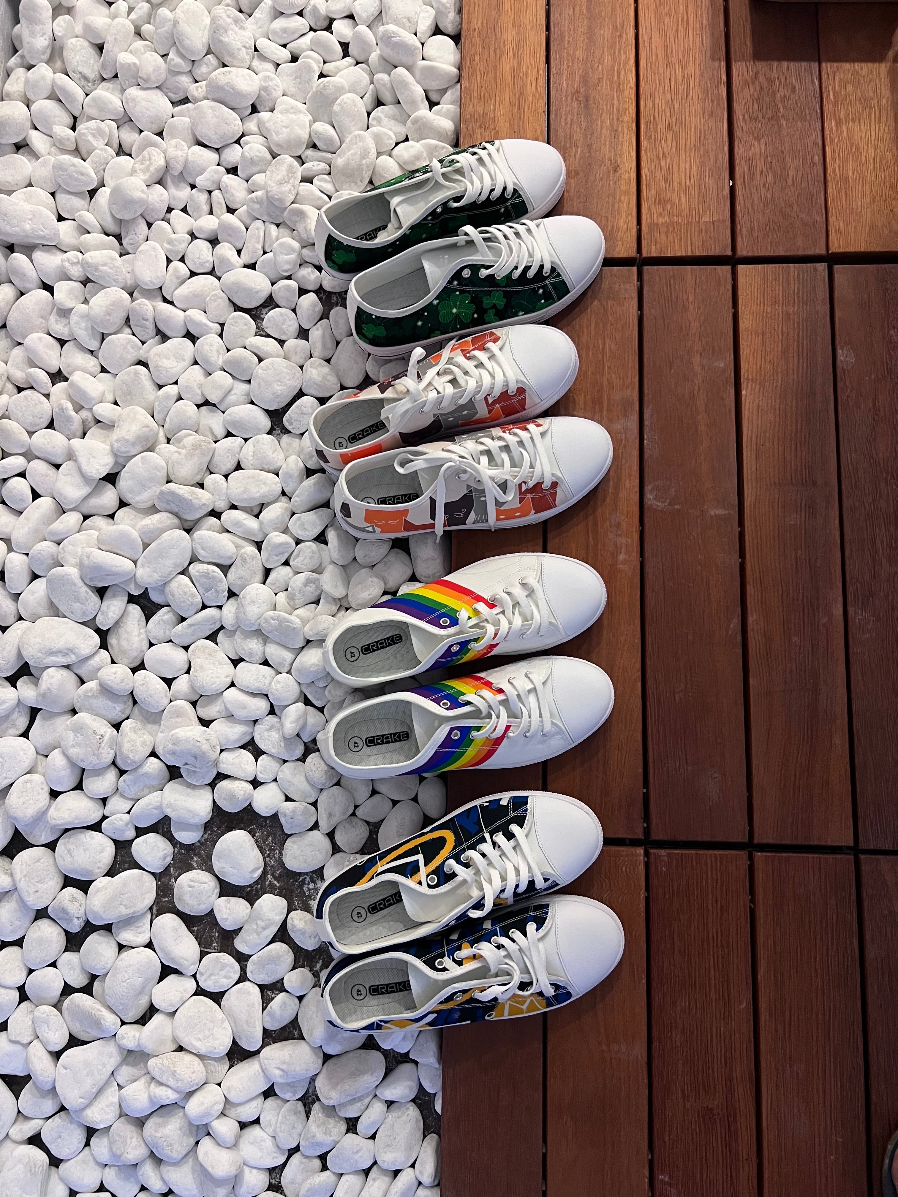 Crake Low Top Four-leaf clover laced custom prints canvas shoes