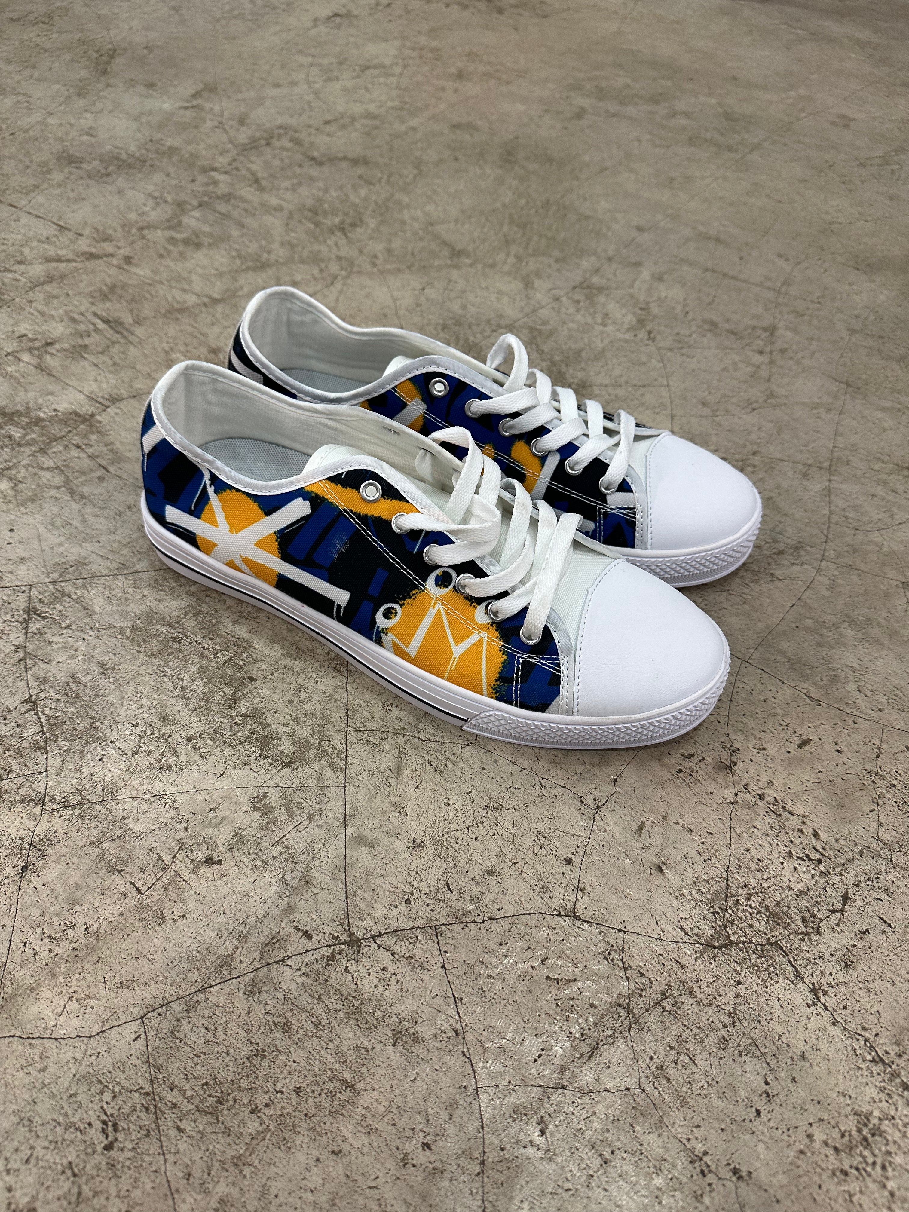 Crake Low Top Sunset laced custom prints canvas shoes