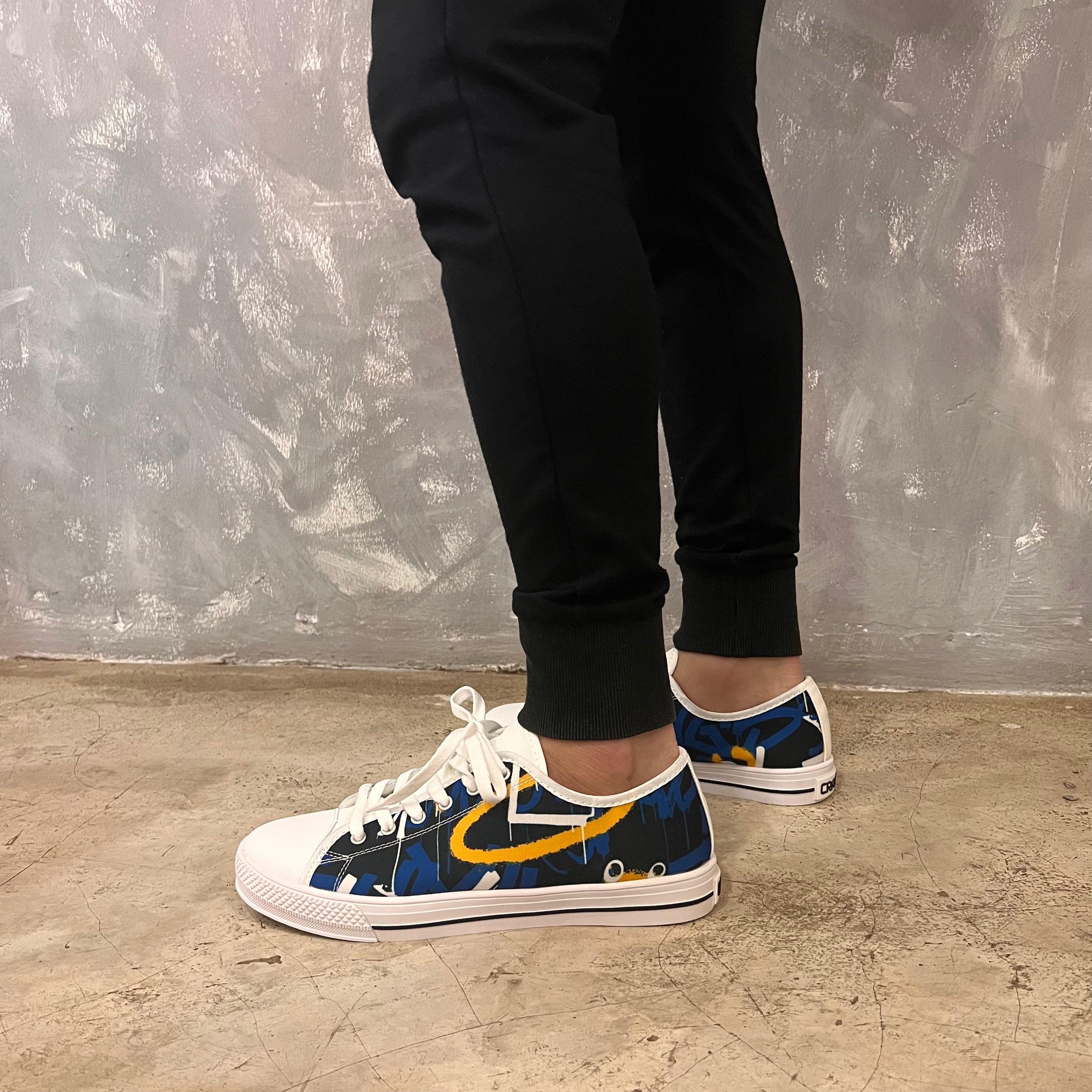 Crake Low Top Sunset laced custom prints canvas shoes